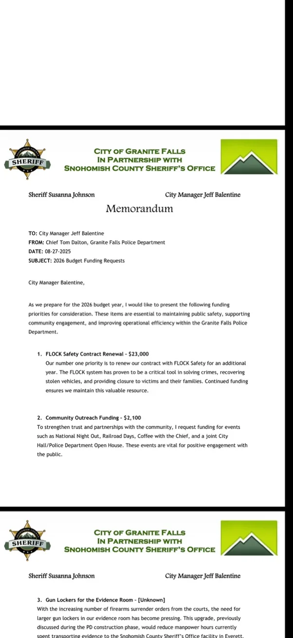Police budget memorandum