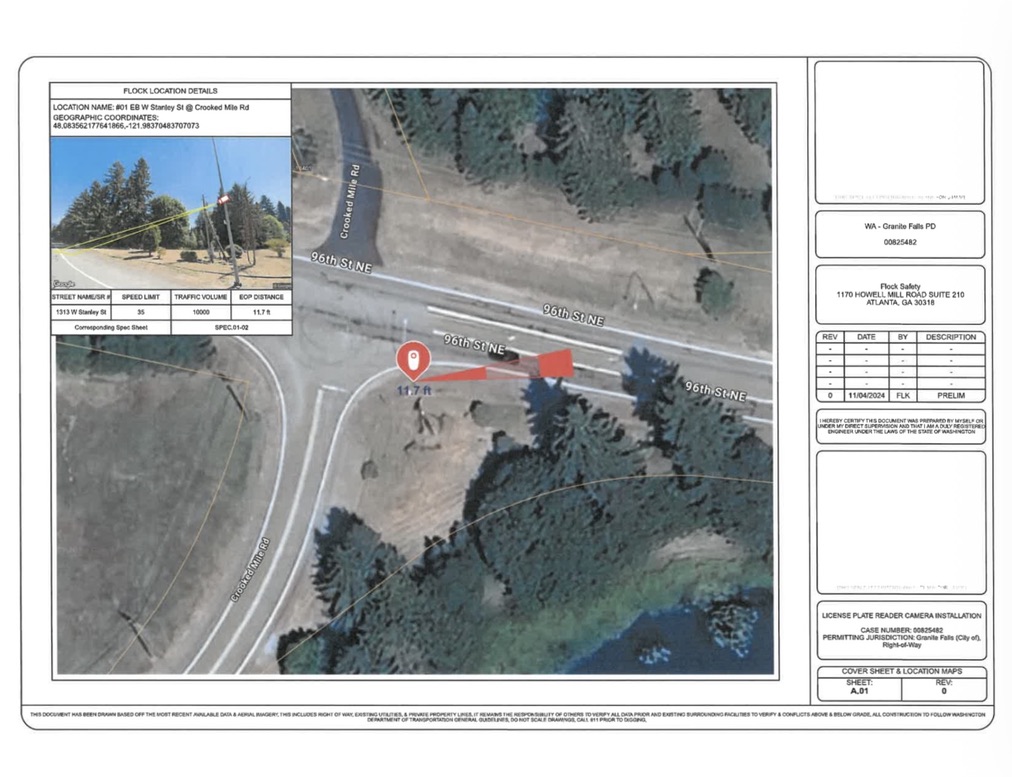 <b>Location #01.</b> EB W Stanley St @ Crooked Mile Rd.