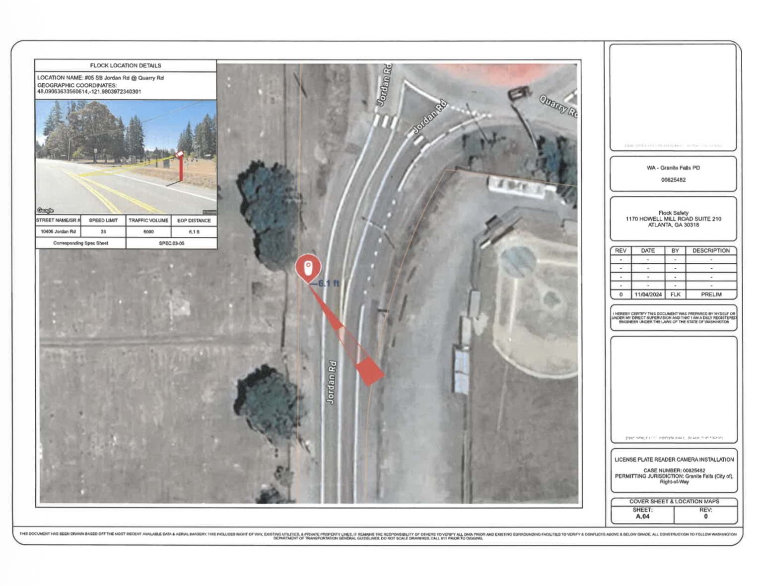 <b>Location #05.</b> SB Jordan Rd @ Quarry Rd.